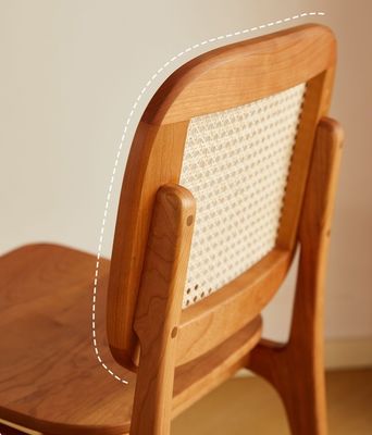 Home Furniture Modern Woven Natural Rattan Solid Wood Dining Chair for Hotel and Restaurant