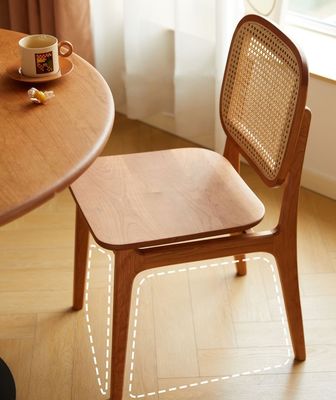 Home Furniture Modern Woven Natural Rattan Solid Wood Dining Chair for Hotel and Restaurant