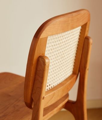 Home Furniture Modern Woven Natural Rattan Solid Wood Dining Chair for Hotel and Restaurant