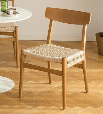 Wood Modern Woven Cord Solid Wood Dining Chair For Restaurant Hotel With And OEM Service Accepted