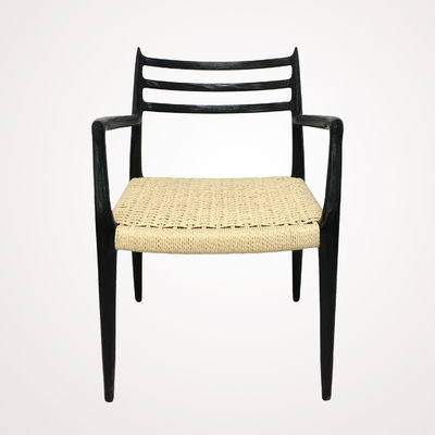 Designer Living Room Furniture Dining Chair Modern Cherry Wood Woven Paper Cord Solid Wood Chair