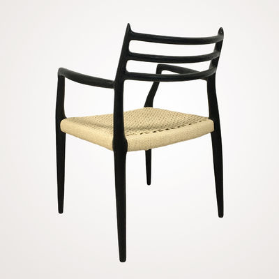 Designer Living Room Furniture Dining Chair Modern Cherry Wood Woven Paper Cord Solid Wood Chair