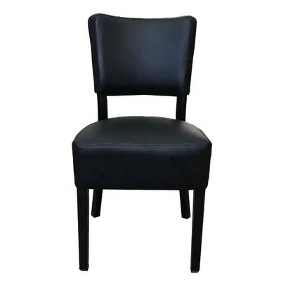 Walnut PU Leather Upholstered Dining Chair for Cafes Restaurants and Hotel Event Banquets