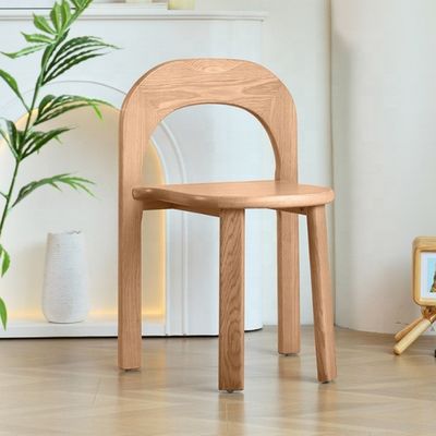 Solid Black Wooden Leg Dining Chair with Classic Style U-shaped Backrest and Lift Chair Style