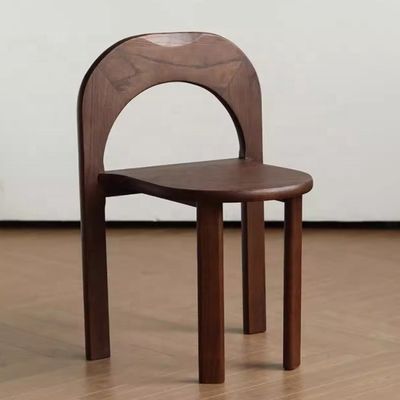 Solid Black Wooden Leg Dining Chair with Classic Style U-shaped Backrest and Lift Chair Style
