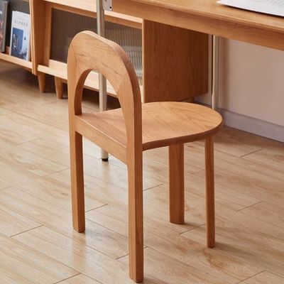 Solid Black Wooden Leg Dining Chair with Classic Style U-shaped Backrest and Lift Chair Style