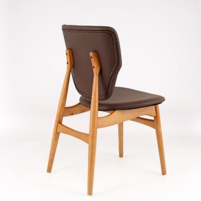 Modern Dining Room Furniture Upholstered Leather Wood Chair in Traditional Design and Customized Color