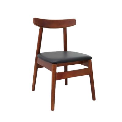 Hotel Restaurant Solid Wood Dining Chairs with Upholstered Seat and Customizable Options