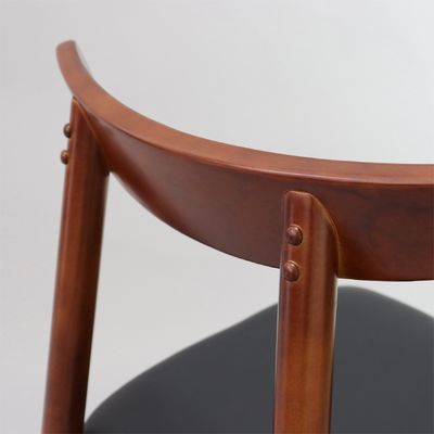 Hotel Restaurant Solid Wood Dining Chairs with Upholstered Seat and Customizable Options