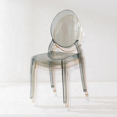 Modern Stackable Dining Chair Made of Transparent PC Material for Stackable in Hotel Cafe Living Room