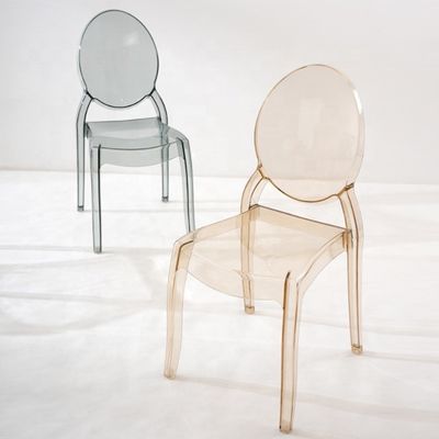 Modern Stackable Dining Chair Made of Transparent PC Material for Stackable in Hotel Cafe Living Room