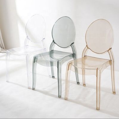 Modern Stackable Dining Chair Made of Transparent PC Material for Stackable in Hotel Cafe Living Room