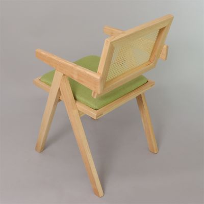 Hotel Restaurant Furniture Hot Nordic Solid Wood Dining Chairs with Upholstered Rattan Backrest in High Demand