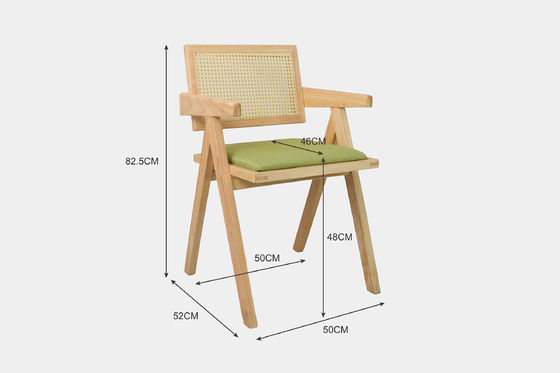 Hotel Restaurant Furniture Hot Nordic Solid Wood Dining Chairs with Upholstered Rattan Backrest in High Demand