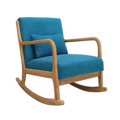 Wooden Sofa Chair Customization Luxury Fabric Velvet KD Model Rocking Armchair for Living Room
