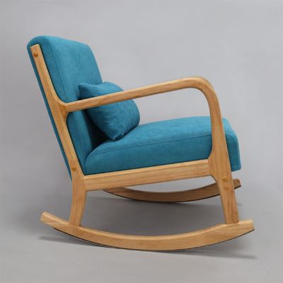 Wooden Sofa Chair Customization Luxury Fabric Velvet KD Model Rocking Armchair for Living Room