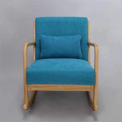 Wooden Sofa Chair Customization Luxury Fabric Velvet KD Model Rocking Armchair for Living Room