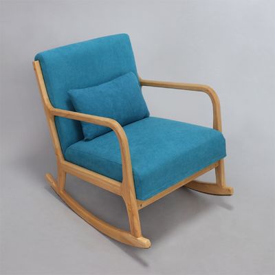 Wooden Sofa Chair Customization Luxury Fabric Velvet KD Model Rocking Armchair for Living Room