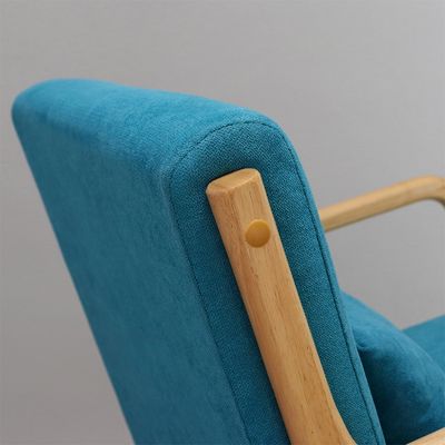 Wooden Sofa Chair Customization Luxury Fabric Velvet KD Model Rocking Armchair for Living Room