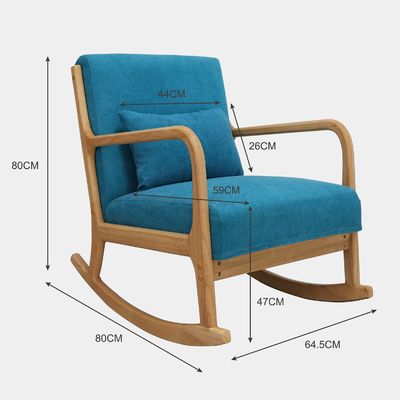 Wooden Sofa Chair Customization Luxury Fabric Velvet KD Model Rocking Armchair for Living Room