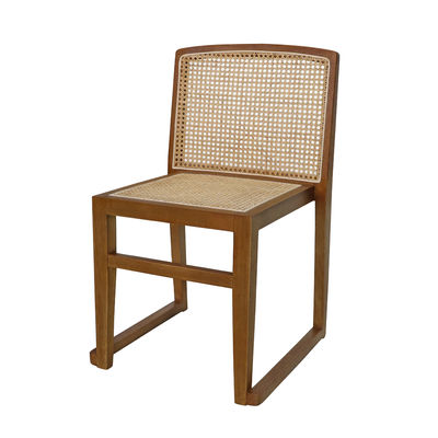 OEM Service Accepted Nordic Furniture Stackable Rattan Backrest Solid Wood Dining Chair for Hotel Restaurant