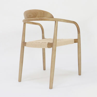 W55*D54*H76CM Modern Design Home Furniture Hand-woven Cord Solid Wood Dining Chair
