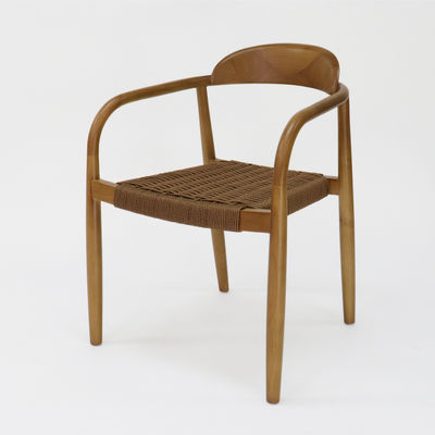 W55*D54*H76CM Modern Design Home Furniture Hand-woven Cord Solid Wood Dining Chair