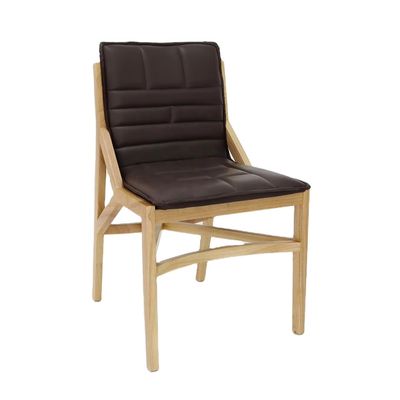 OEM Service Accepted Modern PU Leather Dining Chair for Solid Wood Furniture