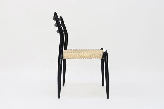 Outdoor Rope Woven Chair Solid Wood Armless Chair Comfort Dining Room Living Room Rope Chair Furniture with NO Folded