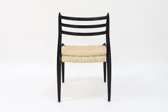 Outdoor Rope Woven Chair Solid Wood Armless Chair Comfort Dining Room Living Room Rope Chair Furniture with NO Folded