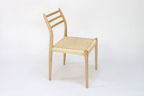Outdoor Rope Woven Chair Solid Wood Armless Chair Comfort Dining Room Living Room Rope Chair Furniture with NO Folded