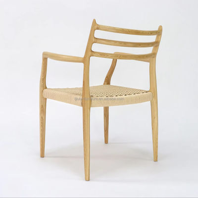 Solid Wood Dining Chair Furniture W64*D50.5*H77CM Hand Woven Outdoor Rope Paper Cord Chair within Mail Packing Y