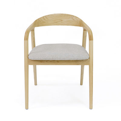 Modern Home Furniture Nitrolacquer Finish Wooden Dining Chair with Fabric Upholstery
