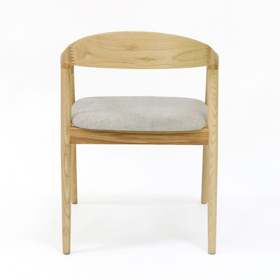 Modern Home Furniture Nitrolacquer Finish Wooden Dining Chair with Fabric Upholstery