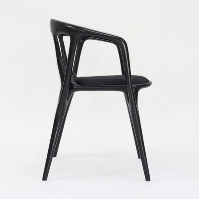 2024 Vintage Nitrolacquer Finish Wooden Artistic Customized Furniture Fabric Upholstery Dining Chair for Restaurant