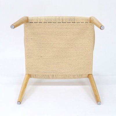 Office Building Furniture Hand-woven Cord Solid Wood Dining Chair with Nitrolacquer Finish in Nordic Style