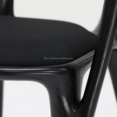 Wooden Artistic Customized Fabric Upholstery Solid Wood Dining Chair for Modern Restaurant Seating Solution