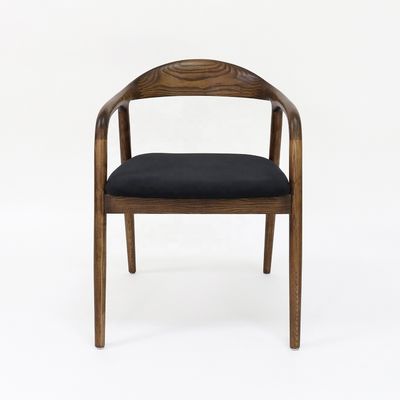 Simple Wooden Armchair Fabric Lounge Restaurant Nordic Wooden Dining Coffee Tea Leisure Chairs Solid Wood Dining Chair OEM/ODM