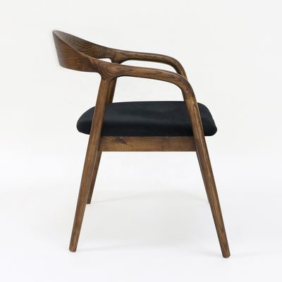 Simple Wooden Armchair Fabric Lounge Restaurant Nordic Wooden Dining Coffee Tea Leisure Chairs Solid Wood Dining Chair OEM/ODM