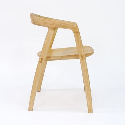 Modern Nordic Style Restaurant Wooden Armchair Design Solid Ash Wood Dining Chairs with Home Furniture and Mail Packing