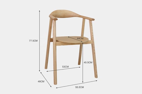 Fully Assembled High Back Solid Ash Wood Dining Chair for Home Furniture in Modern Restaurant