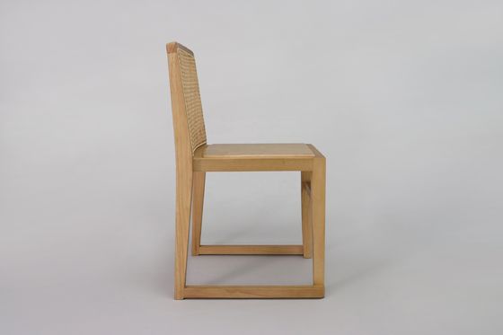 Stackable Wicker Chair with Rattan Back and Solid Wood Seat for Wedding Outdoor Cafe Dining Room Furniture