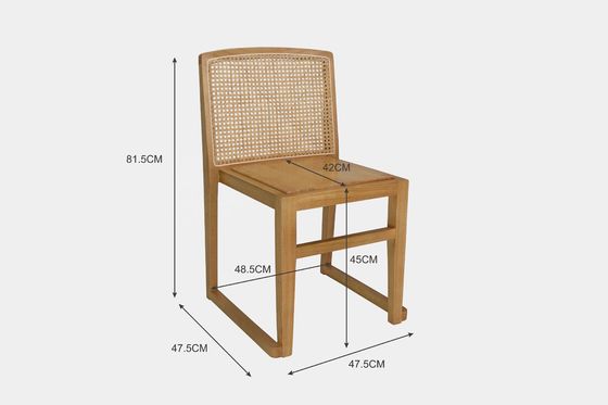 Stackable Wicker Chair with Rattan Back and Solid Wood Seat for Wedding Outdoor Cafe Dining Room Furniture