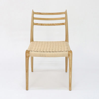 Hand-woven Cord Dining Chair for Restaurant Solid Wood and Ash/Rubber Wood Construction