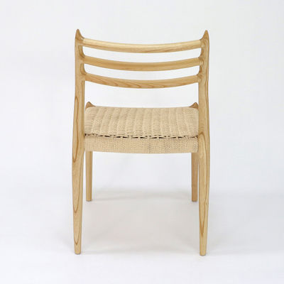 Hand-woven Cord Dining Chair for Restaurant Solid Wood and Ash/Rubber Wood Construction