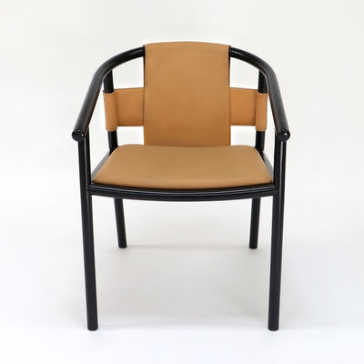 Vintage Luxury Artistic Customized PU Leather Upholstery Solid Wood Dining Chair for Restaurant Specific