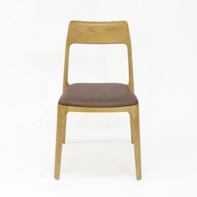 Nordic Modern Dining Room Solid Wood Frame Leather Dining Stackable Chair Timeless and Classic Design