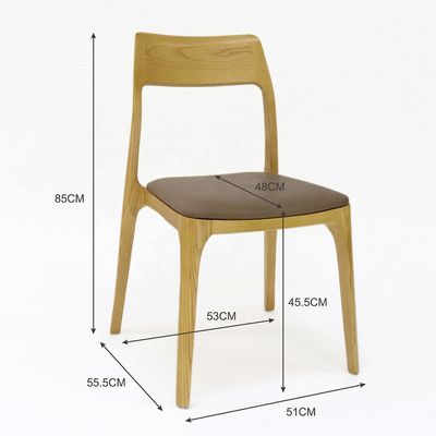 Nordic Modern Dining Room Solid Wood Frame Leather Dining Stackable Chair Timeless and Classic Design
