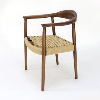 Custom Kennedy Armrest Chair Modern Nordic Style Solid Wood President Dining Chair for Restaurant and Cafe