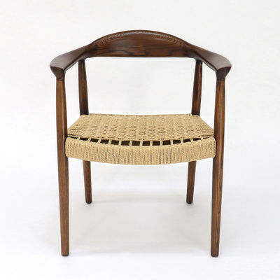 Solid Wood Dining Chair for Restaurant Hand-woven Cord Ash/Rubber Wood Frame Simplicity Home Furniture